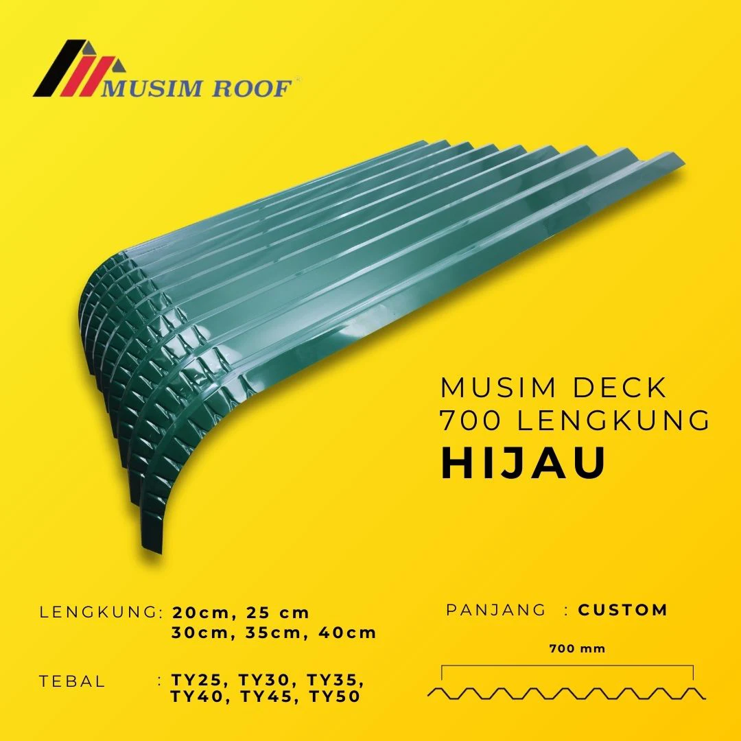 spesifikasi musim deck 700 lengkung hijau